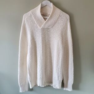 Club Monaco White V-Neck Sweater